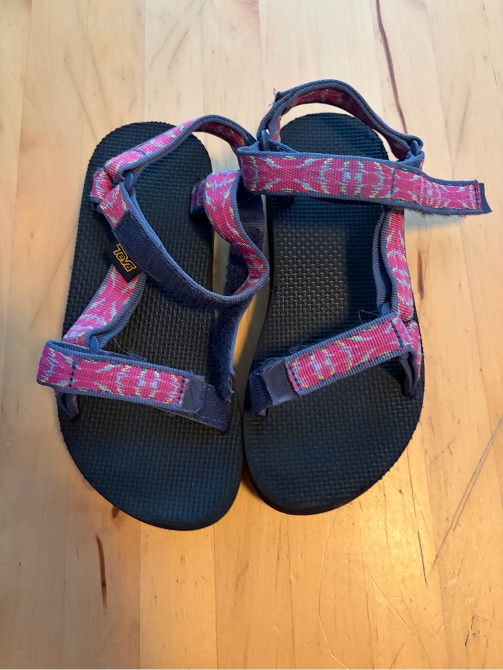 Teva Navy and Pink Patterned Strap Sandals